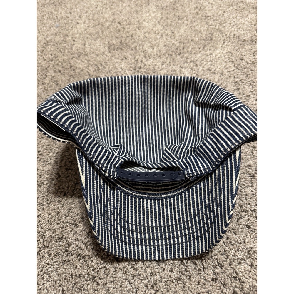 VTG 80s Box Car Willie Branson MO Train Conductor Snapback Hat Striped CLEAN - Picture 2 of 5